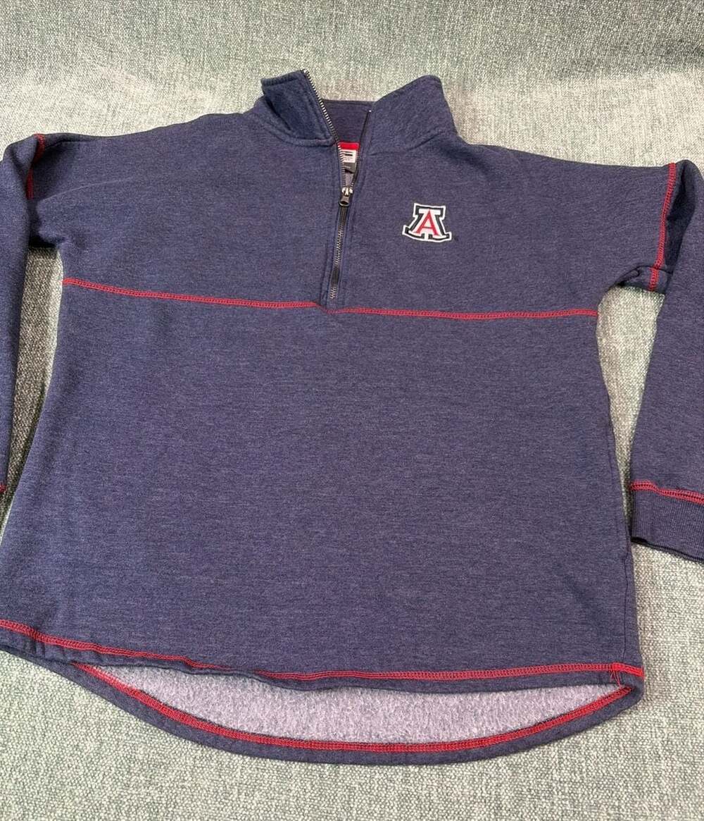 Stadium Athletics Arizona Wildcats 1/4 Zip Pullover Size M Navy Blue